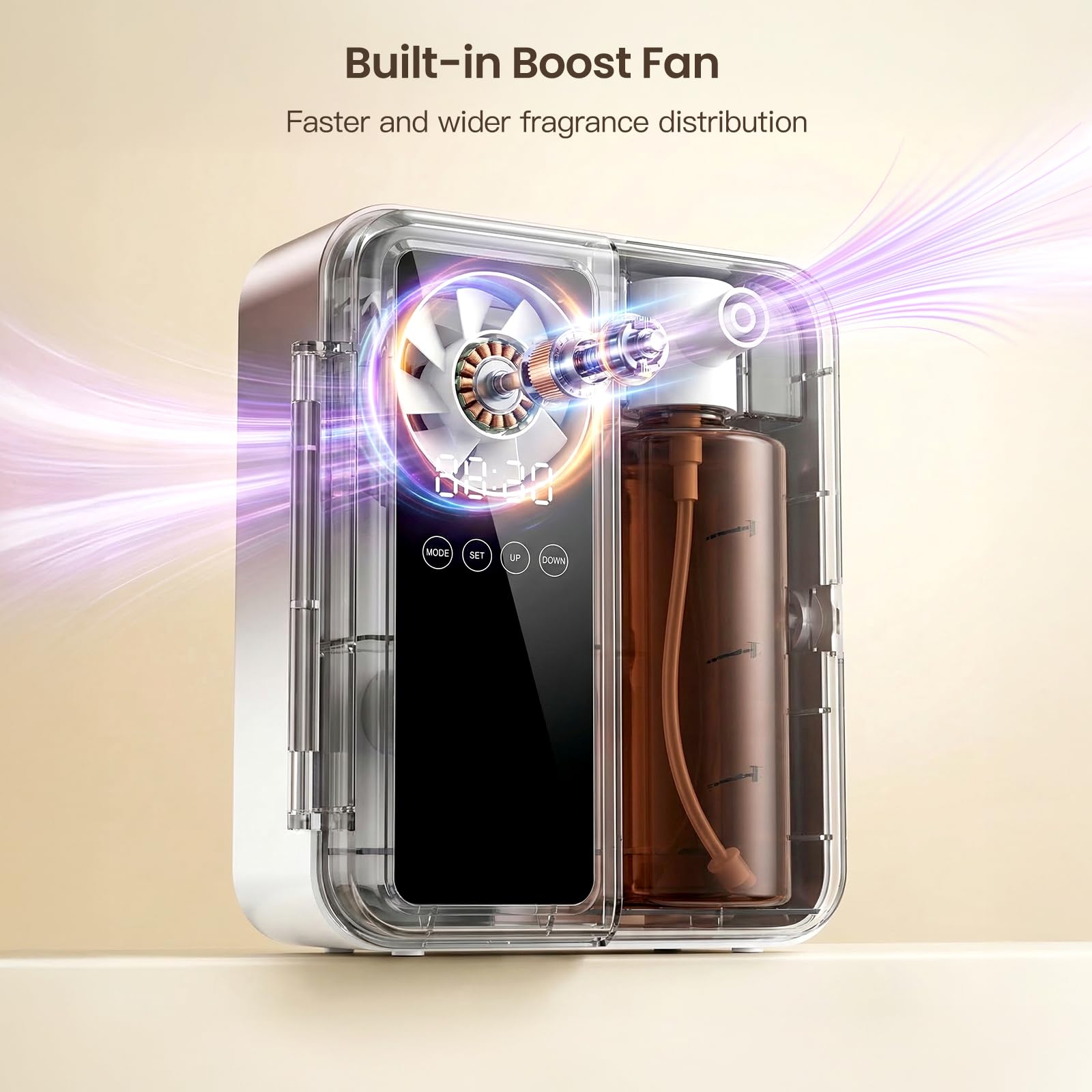 Waterless Essential Oil Diffuser for Large Room, 500ml Hotel Scent Diffuser, Cold Air Scent Machine, Covers Up to 3500 Sq Ft, Smart App Control, Wall Mounted, Fragrance Diffuser for Office Spa Home